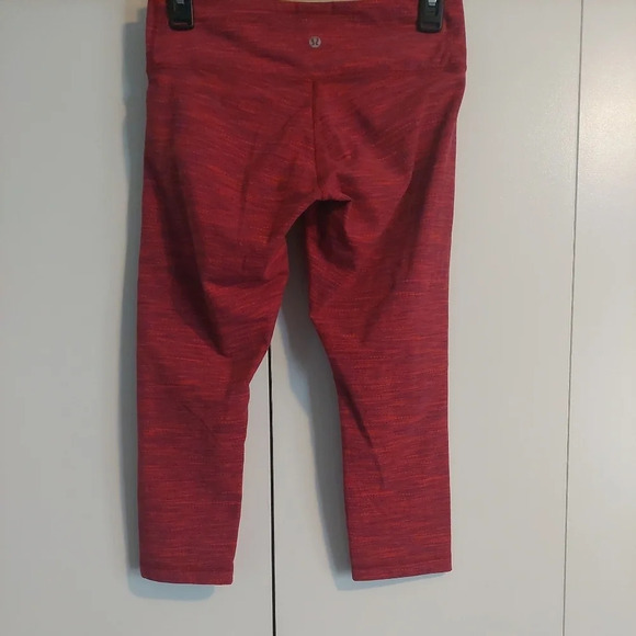 Lululemon Wunder Under cropped leggings in heathered Red Luon 6 - Picture 3 of 7